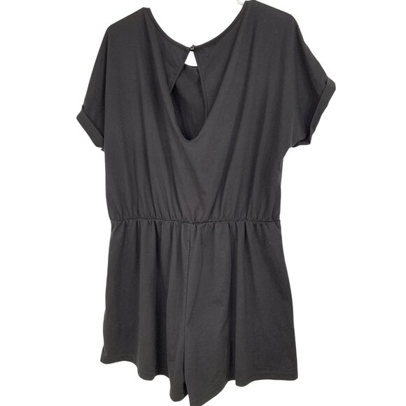 Shein Black Dolman Sleeve Romper L Casual Relaxed Shorts RAA10421 Summer - Picture 7 of 7